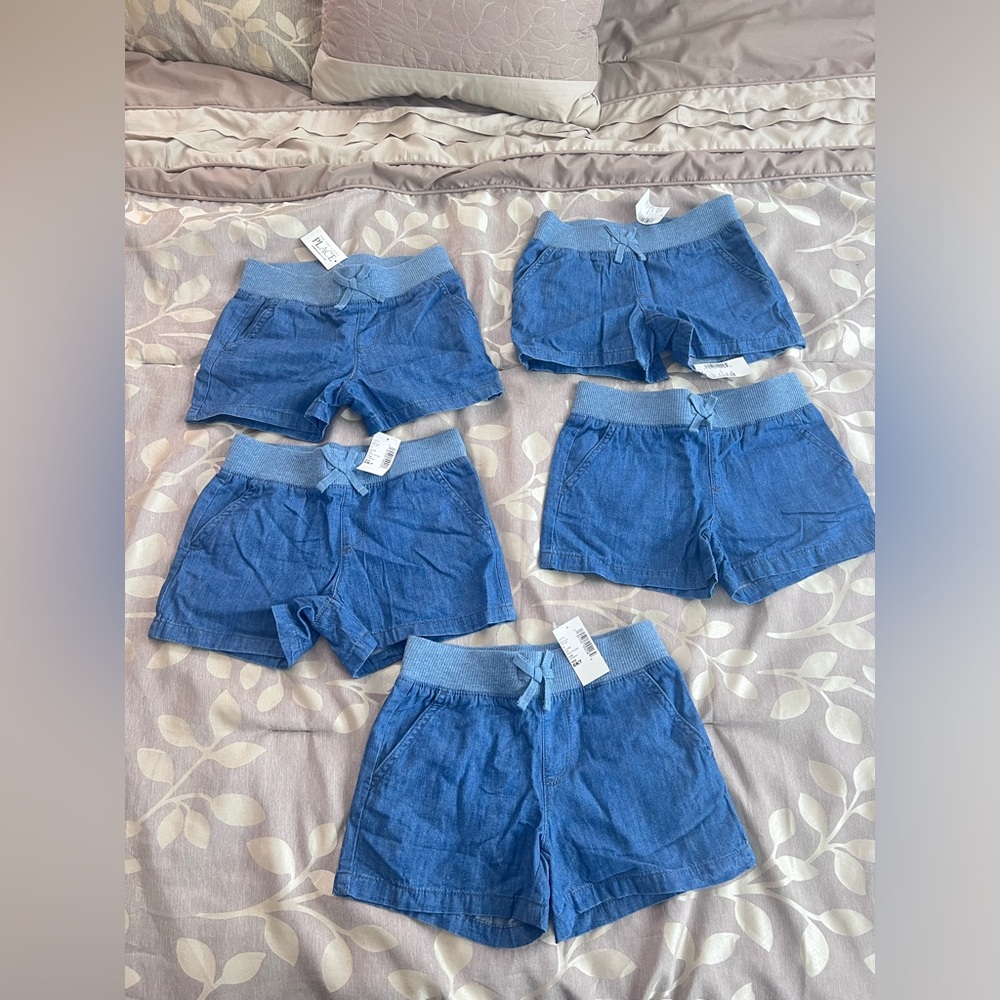 💥Sold💥 Lot of 5 Girls Children's Place Denim Shorts - Size 6X/7 NWT